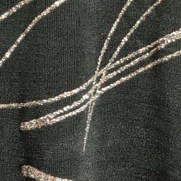Amanda XL Vintage Black Metallic Abstract Print Tunic Blouse Long Sleeve USA - Picture 9 of 11